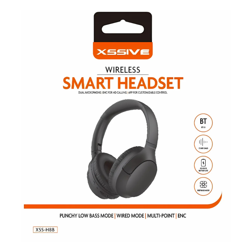 Casque Bluetooth Réduction de Bruit XSSIVE XSS-H8B - Noir — Accessoire · Smarty Paris 18e